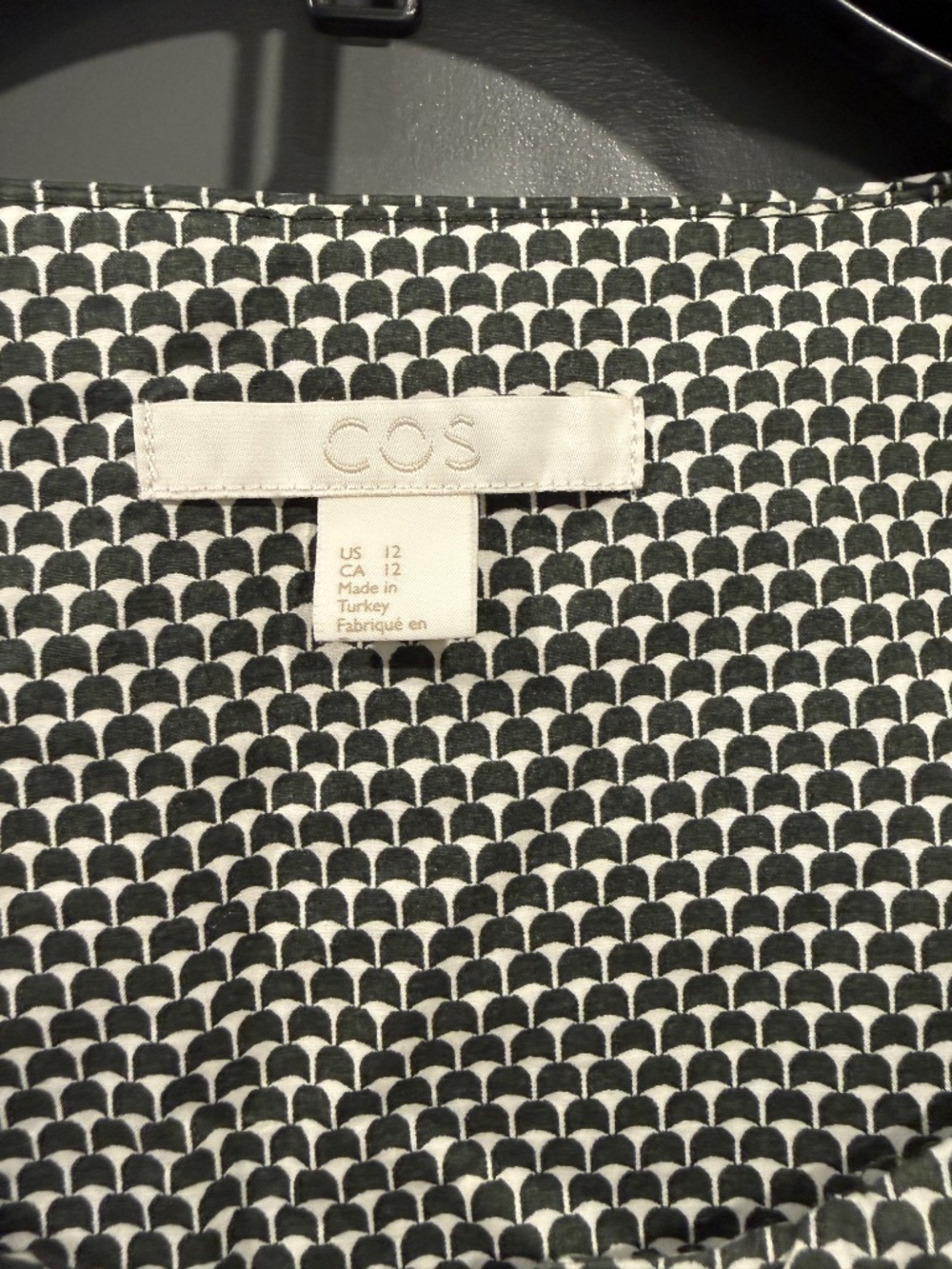 COS Geometric Print Cotton Blouse Size 12 - Picture 4 of 11
